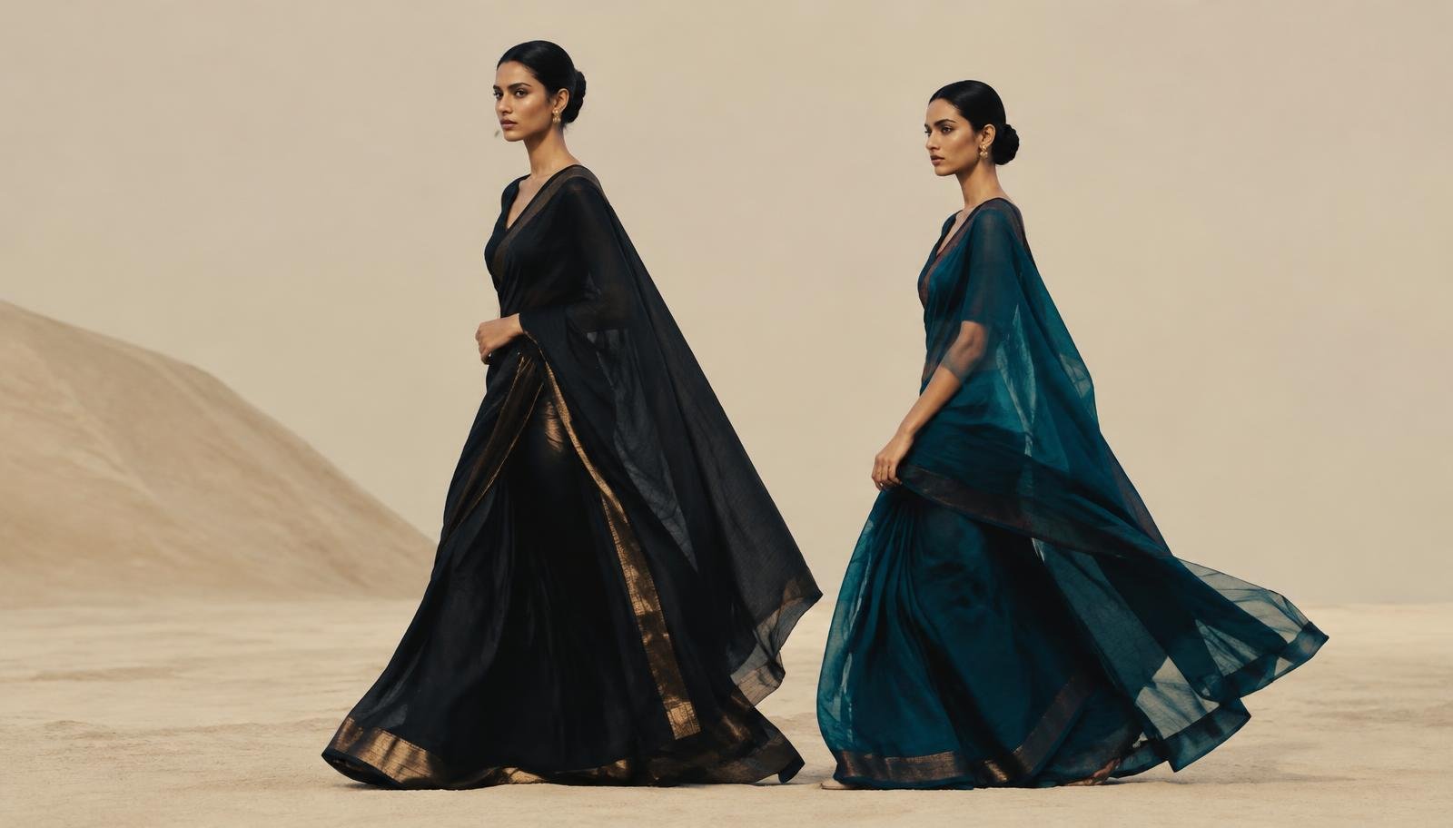 Campaign — handloom drapes in the desert